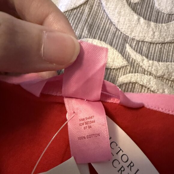 Rare Y2K Vintage Victorias Secret PINK PJ Pajama Set Henley Top Pants Cotton NEW - Picture 6 of 10